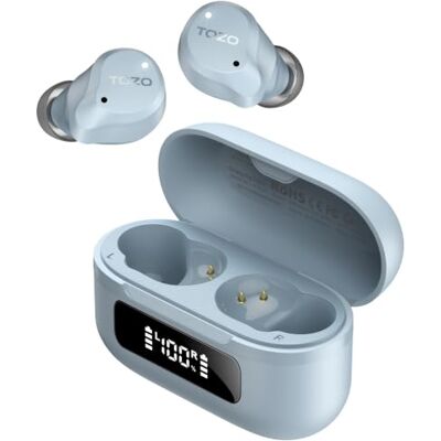 TOZO NC9 Auriculares Inalambricos Bluetooth 5.3,45dB ANC Híbrido Adaptativo 60H batería pantalla, OrigX 2.0 Inmersivo, 32 EQs, 6 Mics ENC, Modo Transparente, IPX8, ajuste cómodo para oficina y deporte TOZO NC9 Auriculares Inalambricos Bluetooth 5.3,45dB ANC Híbrido Adaptativo 60H batería pantalla, OrigX 2.0 Inmersivo, 32 EQs, 6 Mics ENC, Modo Transparente, IPX8, ajuste cómodo para oficina y deporte
