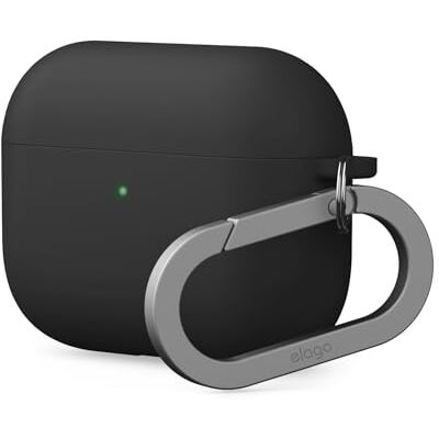 elago Funda Líquida Híbrida para AirPods Pro 3 Mosquetón, Antigolpes, LED Frontal Visible, Antipolvo, Protección de Triple Capa, Carga Inalámbrica (Negro) elago Funda Líquida Híbrida para AirPods Pro 3 Mosquetón, Antigolpes, LED Frontal Visible, Antipolvo, Protección de Triple Capa, Carga Inalámbrica (Negro)