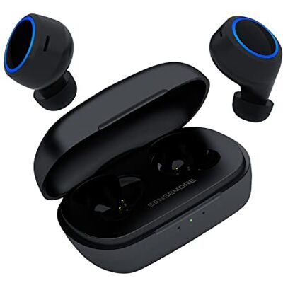 Creative Sensemore Air: Cascos in-Ear True Wireless, Ligeros, Resistentes al Sudor, tecnología Sensemore, Modo Ambiente, Cancelación Activa de Ruido, 4 micros, Bluetooth 5.2, 35 h de batería Creative Sensemore Air: Cascos in-Ear True Wireless, Ligeros, Resistentes al Sudor, tecnología Sensemore, Modo Ambiente, Cancelación Activa de Ruido, 4 micros, Bluetooth 5.2, 35 h de batería