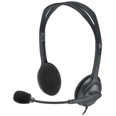 Logitech H111 Auriculares estéreo analógicos de 3,5 mm con micrófono de Boom, Color Negro Logitech H111 Auriculares estéreo analógicos de 3,5 mm con micrófono de Boom, Color Negro