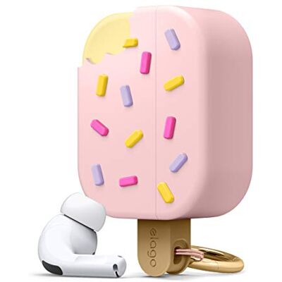 elago Funda de Helado con Mosquetón para AirPods Pro Silicona Premium, Diseño 3D Bonito y Divertido (Fresa) elago Funda de Helado con Mosquetón para AirPods Pro Silicona Premium, Diseño 3D Bonito y Divertido (Fresa)