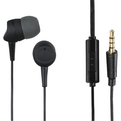 Hama Auriculares con cable (Con micrófono, Conector Jack 3,5mm, Reducción del ruído, Botón de asistente de voz) Color Negro Hama Auriculares con cable (Con micrófono, Conector Jack 3,5mm, Reducción del ruído, Botón de asistente de voz) Color Negro