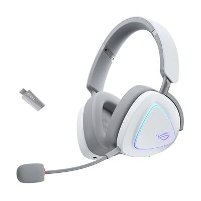 Asus ROG Delta II Auriculares Gaming inalámbricos, Controladores de 50 mm, ROG SpeedNova, micrófono 10 mm, 153hrs de batería, DualFlow, BT, 2.4GHz, 3.5 mm, PC, Switch, PS4, PS5, Xbox, Blanco Lunar Asus ROG Delta II Auriculares Gaming inalámbricos, Controladores de 50 mm, ROG SpeedNova, micrófono 10 mm, 153hrs de batería, DualFlow, BT, 2.4GHz, 3.5 mm, PC, Switch, PS4, PS5, Xbox, Blanco Lunar