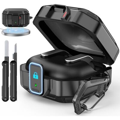 MoKo Funda Lock para Samsung Galaxy Buds 4 Pro/4 (2026), Negro Funda Resistente a Pruebas de Golpes Con Protección Total Para Mujeres y Hombres, Lápiz de Limpieza y Gancho MoKo Funda Lock para Samsung Galaxy Buds 4 Pro/4 (2026), Negro Funda Resistente a Pruebas de Golpes Con Protección Total Para Mujeres y Hombres, Lápiz de Limpieza y Gancho