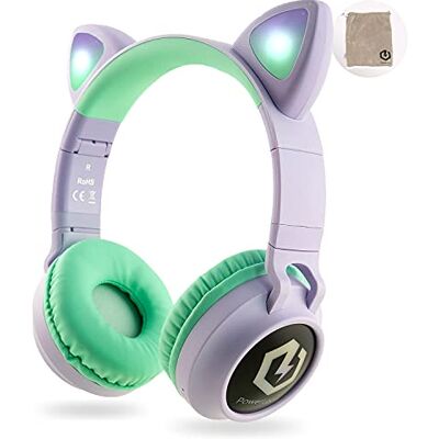 PowerLocus Auriculares Bluetooth de Diadema para niños, Cascos Bluetooth Inalámbricos, Auditiva Límite de 85DB, Sonido Estéreo, con Micrófono, Micro SD, Plegable, Estuche Cascos para Movil, Tablet,PC PowerLocus Auriculares Bluetooth de Diadema para niños, Cascos Bluetooth Inalámbricos, Auditiva Límite de 85DB, Sonido Estéreo, con Micrófono, Micro SD, Plegable, Estuche Cascos para Movil, Tablet,PC