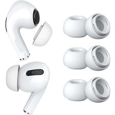 MMOBIEL 3 Pares Almohadillas de Repuesto para AirPods Pro Gen 1&2 de Almohadillas de Silicona con Orificio Reductor Ruido, Caja Almacenamiento Portátil y Ajustan Al Estuche Carga M – Blanco MMOBIEL 3 Pares Almohadillas de Repuesto para AirPods Pro Gen 1&2 de Almohadillas de Silicona con Orificio Reductor Ruido, Caja Almacenamiento Portátil y Ajustan Al Estuche Carga M – Blanco