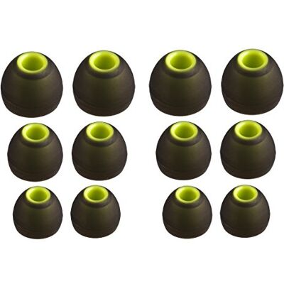 Xcessor (S/M/L 6 Pares (12 Piezas) de Reemplazo de Silicona en Auriculares intrauditivos Auriculares de tamaño S/M/L. Reemplazo de Auriculares para Auriculares Populares intrauditivos. Negro/Verde Xcessor (S/M/L 6 Pares (12 Piezas) de Reemplazo de Silicona en Auriculares intrauditivos Auriculares de tamaño S/M/L. Reemplazo de Auriculares para Auriculares Populares intrauditivos. Negro/Verde