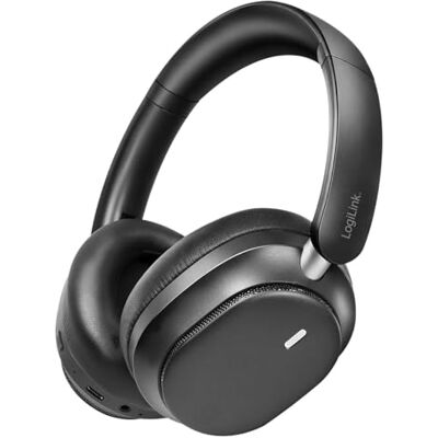 LogiLink Auriculares (versión 6.0) con cancelación de Ruido Activo híbrido (Hybrid ANC), cancelación de Ruido del 95% (hasta 35 dB), duración de la batería de hasta 40 Horas, con micrófono, Incluye LogiLink Auriculares (versión 6.0) con cancelación de Ruido Activo híbrido (Hybrid ANC), cancelación de Ruido del 95% (hasta 35 dB), duración de la batería de hasta 40 Horas, con micrófono, Incluye