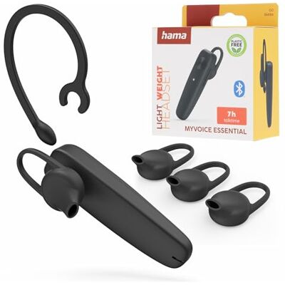 Hama Auriculares Mono inalámbcisos (Auriculares Bluetooth, Alcance 10m; hasta 7h conversación, Ligeros, USB C) Negro Hama Auriculares Mono inalámbcisos (Auriculares Bluetooth, Alcance 10m; hasta 7h conversación, Ligeros, USB C) Negro