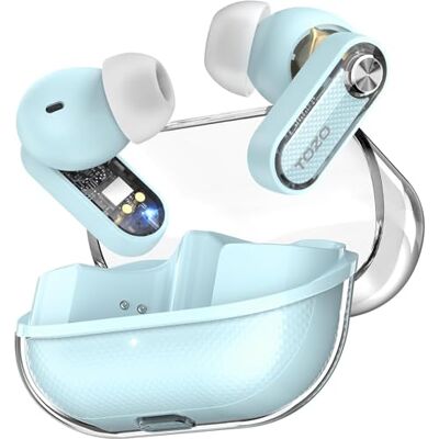 TOZO Crystal Pods Auriculares Inalámbricos Bluetooth 5.4,Estilo Cristalino Diseño Transparente Vanguardista, 35H batería, ANC Híbrida+6 Mic ENC, OrigX 2.0 Sonido Hi-Fi, 32 EQ, ideal para metro&deporte TOZO Crystal Pods Auriculares Inalámbricos Bluetooth 5.4,Estilo Cristalino Diseño Transparente Vanguardista, 35H batería, ANC Híbrida+6 Mic ENC, OrigX 2.0 Sonido Hi-Fi, 32 EQ, ideal para metro&deporte