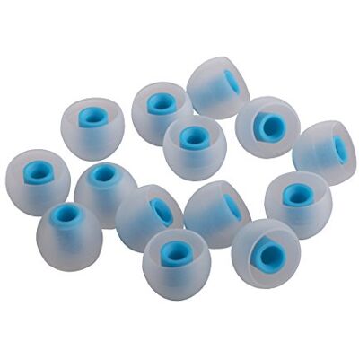 Xcessor (M 7 Pares (14 Piezas) de Silicona de Reemplazo en Los Auriculares de Oído, Auriculares de Tamaño Medio. Auriculares de Reemplazo para Auriculares Intrauditivos. Transparente/Azul Xcessor (M 7 Pares (14 Piezas) de Silicona de Reemplazo en Los Auriculares de Oído, Auriculares de Tamaño Medio. Auriculares de Reemplazo para Auriculares Intrauditivos. Transparente/Azul