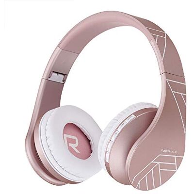 PowerLocus Auriculares Inalámbricos Diadema, Cascos Bluetooth con Micrófono Incorporado, Alta fidelidad Estéreo Plegables Cerrados, Micro SD/TF, FM para Móviles/TV/PC (Oro Rosa) PowerLocus Auriculares Inalámbricos Diadema, Cascos Bluetooth con Micrófono Incorporado, Alta fidelidad Estéreo Plegables Cerrados, Micro SD/TF, FM para Móviles/TV/PC (Oro Rosa)
