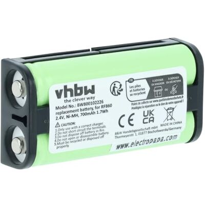 vhbw Batería Compatible con Sony MDR-RF810 MDR-RF810RK, MDR-RF811 auriculares inalámbricos, cascos (700 mAh, 2,4 V, NiMH) vhbw Batería Compatible con Sony MDR-RF810 MDR-RF810RK, MDR-RF811 auriculares inalámbricos, cascos (700 mAh, 2,4 V, NiMH)