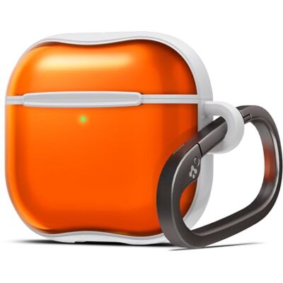 Spigen Funda Classic C1 para AirPods 5/4 Funda translúcida de diseño retro de TPU y PC con mosquetón para protección diaria para 2026/2024 Tangerine Spigen Funda Classic C1 para AirPods 5/4 Funda translúcida de diseño retro de TPU y PC con mosquetón para protección diaria para 2026/2024 Tangerine