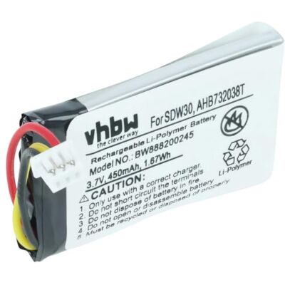 vhbw Batería Compatible con Epos Sennheiser Impact SDW 60 HS auriculares inalámbricos, cascos (450 mAh, 3,7 V, Li-poli) vhbw Batería Compatible con Epos Sennheiser Impact SDW 60 HS auriculares inalámbricos, cascos (450 mAh, 3,7 V, Li-poli)