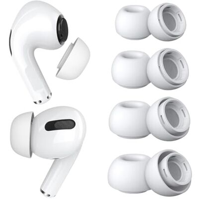 MMOBIEL 4 Pares Almohadillas de Repuesto para AirPods Pro Gen 1&2 de Almohadillas de Silicona con Orificio Reductor Ruido, Caja Almacenamiento Portátil y Ajustan Al Estuche Carga – XS/S/M/L – Blanco MMOBIEL 4 Pares Almohadillas de Repuesto para AirPods Pro Gen 1&2 de Almohadillas de Silicona con Orificio Reductor Ruido, Caja Almacenamiento Portátil y Ajustan Al Estuche Carga – XS/S/M/L – Blanco