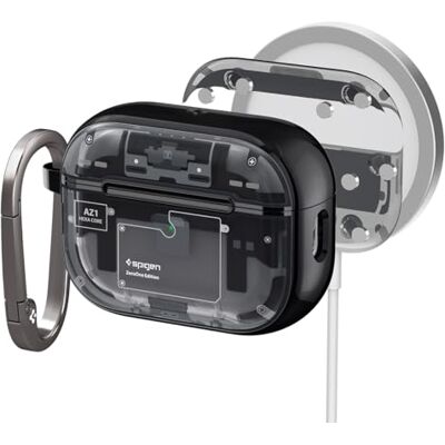 Spigen Funda Ultra Hybrid MagFit Compatible con AirPods Pro de 2ª generación (2023/2022) Zero One Negro Spigen Funda Ultra Hybrid MagFit Compatible con AirPods Pro de 2ª generación (2023/2022) Zero One Negro
