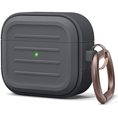 elago Funda Armor con Mosquetón Compatible con AirPods 3 Carga Inalámbrica, Antigolpes, Protección Completa (Grís Oscuro) elago Funda Armor con Mosquetón Compatible con AirPods 3 Carga Inalámbrica, Antigolpes, Protección Completa (Grís Oscuro)