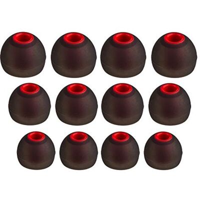 Xcessor (S/M/L) 6 Pares (12 Piezas) de Reemplazo de Silicona en Auriculares intrauditivos Auriculares de tamaño S/M/L. Reemplazo de Auriculares para Auriculares Populares intrauditivos. Negro/Rojo Xcessor (S/M/L) 6 Pares (12 Piezas) de Reemplazo de Silicona en Auriculares intrauditivos Auriculares de tamaño S/M/L. Reemplazo de Auriculares para Auriculares Populares intrauditivos. Negro/Rojo