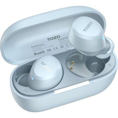 TOZO A1 Auriculares Inalámbricos Bluetooth, Ideales para oídos pequeños ORIGX Acústico, 3.7g Ultraligeros, Estuche Portátil, 32H Reproducción, 32 EQs en App, Sonido Estéreo para Deporte y Viaje TOZO A1 Auriculares Inalámbricos Bluetooth, Ideales para oídos pequeños ORIGX Acústico, 3.7g Ultraligeros, Estuche Portátil, 32H Reproducción, 32 EQs en App, Sonido Estéreo para Deporte y Viaje