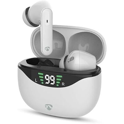 NEDIS Auriculares Totalmente inalámbricos ANC (Active Noice Cancelling) Bluetooth Tiempo máximo de reproducción de la batería: 30 Horas Control táctil Carcasa de Carga inalámbrica - NEDIS Auriculares Totalmente inalámbricos ANC (Active Noice Cancelling) Bluetooth Tiempo máximo de reproducción de la batería: 30 Horas Control táctil Carcasa de Carga inalámbrica -