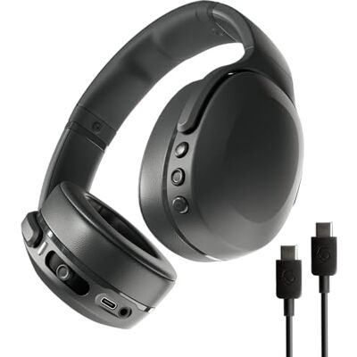 Skullcandy Crusher EVO Wireless Bluetooth Headphones with Multi-Sensory Bass and Charging Cable, Noise Isolating Over-Ear Fit, Up to 40 Hours Battery, Microphone for iPhone Android True Black Skullcandy Crusher EVO Wireless Bluetooth Headphones with Multi-Sensory Bass and Charging Cable, Noise Isolating Over-Ear Fit, Up to 40 Hours Battery, Microphone for iPhone Android True Black