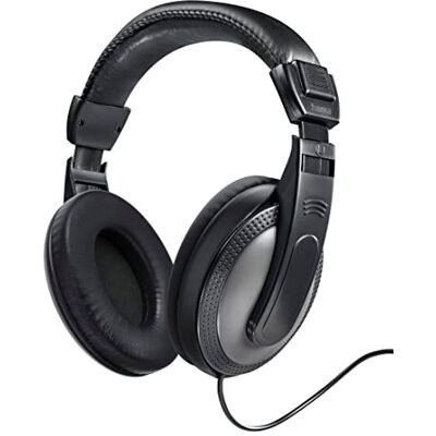 Hama Auriculares estéreo (20 Hz-20 kHz, 32 ohmios, 113 DB/MW, Jack 3,52 mm, macho de 6,35 mm, cable extra largo, 2 m), color negro Hama Auriculares estéreo (20 Hz-20 kHz, 32 ohmios, 113 DB/MW, Jack 3,52 mm, macho de 6,35 mm, cable extra largo, 2 m), color negro