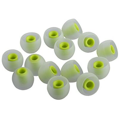 Xcessor (S 7 Pares (14 Piezas) de Silicona de Reemplazo en Los Auriculares de Oído, Auriculares de Tamaño Pequeña. Auriculares de Reemplazo para Auriculares Intrauditivos. Transparente/Verde Xcessor (S 7 Pares (14 Piezas) de Silicona de Reemplazo en Los Auriculares de Oído, Auriculares de Tamaño Pequeña. Auriculares de Reemplazo para Auriculares Intrauditivos. Transparente/Verde