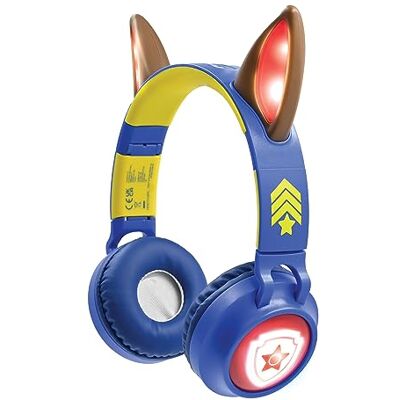 LEXIBOOK , Patrulla Canina, Auriculares Bluetooth, Orejas de Chase, luces, límite 85 dB, plegables, recargables LEXIBOOK , Patrulla Canina, Auriculares Bluetooth, Orejas de Chase, luces, límite 85 dB, plegables, recargables