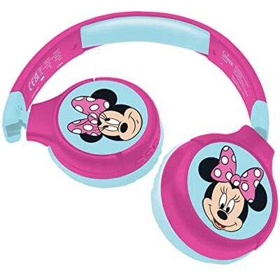 LEXIBOOK Minnie Mouse Auriculares Infantiles 2 en 1 Bluetooth y con Cable, Estéreo, inalámbricos, con Cable, limitación de Sonido, Plegables, Ajustables, Rosa/Azul, HPBT010MN LEXIBOOK Minnie Mouse Auriculares Infantiles 2 en 1 Bluetooth y con Cable, Estéreo, inalámbricos, con Cable, limitación de Sonido, Plegables, Ajustables, Rosa/Azul, HPBT010MN