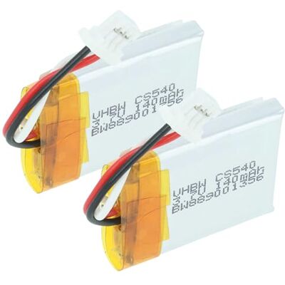 vhbw 2X batería reemplaza Plantronics 212367-01 (3 Pin) 212367-01 para auriculares inalámbricos, cascos (140 mAh, 3,7 V, Li-poli) vhbw 2X batería reemplaza Plantronics 212367-01 (3 Pin) 212367-01 para auriculares inalámbricos, cascos (140 mAh, 3,7 V, Li-poli)