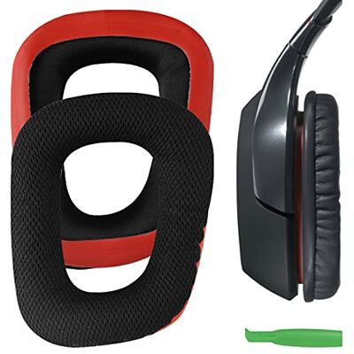 GEEKRIA Earpad Replacement for Logitech G35, G430, G930, F450 / Headphone Ear Pad/Ear Cushion/Ear Cups/Ear Cover/Earpads Repair Parts (Red & Black) GEEKRIA Earpad Replacement for Logitech G35, G430, G930, F450 / Headphone Ear Pad/Ear Cushion/Ear Cups/Ear Cover/Earpads Repair Parts (Red & Black)