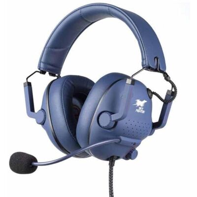 Konix Auriculares inalámbricos para Juegos Drakkar Skyfighter Pro, Altavoces de 50 mm, micrófono, retroiluminación LED, Color Azul Konix Auriculares inalámbricos para Juegos Drakkar Skyfighter Pro, Altavoces de 50 mm, micrófono, retroiluminación LED, Color Azul