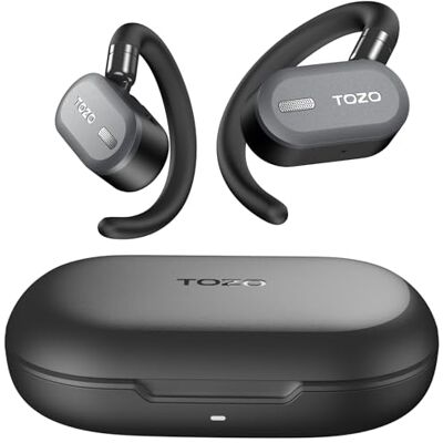 TOZO O2 Auriculares Inalámbricos Bluetooth, Abiertos cómodos y Seguros Controlador 14.2mm ORIGX, 42H batería, ENC llamada clara, gancho giratorio, ajuste multieje, conexión dual y 5 EQs en APP TOZO O2 Auriculares Inalámbricos Bluetooth, Abiertos cómodos y Seguros Controlador 14.2mm ORIGX, 42H batería, ENC llamada clara, gancho giratorio, ajuste multieje, conexión dual y 5 EQs en APP
