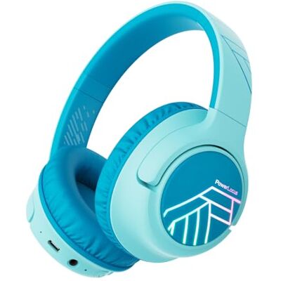 PowerLocus Auriculares de Diadema para Niños, Cascos Bluetooth Inalámbricos, Límite de Volumen de 74/85/94dB, Luces LED de Colores, Micrófono, Plegable, Conecta 2 Auriculares al Dispositivo PowerLocus Auriculares de Diadema para Niños, Cascos Bluetooth Inalámbricos, Límite de Volumen de 74/85/94dB, Luces LED de Colores, Micrófono, Plegable, Conecta 2 Auriculares al Dispositivo