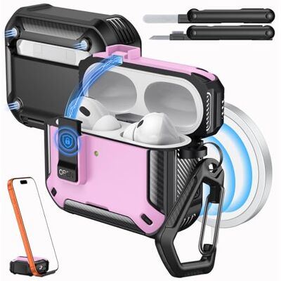MoKo Funda para AirPods Pro 3 con Cierre 2025, Rosa + Negro Compatible con MagSafe, Soporte para Teléfono & Ventana Auto Funda Protectora para AirPod Pro 3.ª Gen., con Kit de Limpieza MoKo Funda para AirPods Pro 3 con Cierre 2025, Rosa + Negro Compatible con MagSafe, Soporte para Teléfono & Ventana Auto Funda Protectora para AirPod Pro 3.ª Gen., con Kit de Limpieza