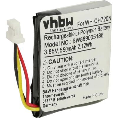 vhbw Batería Compatible con Sony WH-XB910N Auriculares inalámbricos cascos (550 mAh, 3,85 V, Li-poli) vhbw Batería Compatible con Sony WH-XB910N Auriculares inalámbricos cascos (550 mAh, 3,85 V, Li-poli)