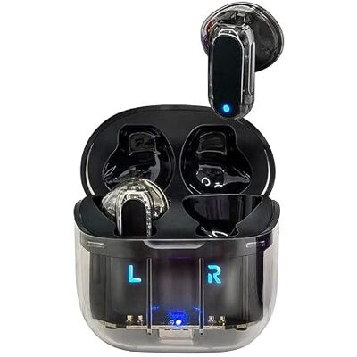 Cool Auriculares Stereo Bluetooth Dual Pod Earbuds Crystal Negro Cool Auriculares Stereo Bluetooth Dual Pod Earbuds Crystal Negro