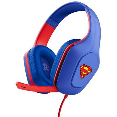 GXTrust 415SM Zirox Cascos Gaming Licencia Superman para PC Xbox PS4 PS5 Switch Mobile, Drivers de 50 mm, Conexión 3.5 mm, Micrófono Plegable, Auriculares Ligeros con Cable 1.2m Over-Ear, Azul GXTrust 415SM Zirox Cascos Gaming Licencia Superman para PC Xbox PS4 PS5 Switch Mobile, Drivers de 50 mm, Conexión 3.5 mm, Micrófono Plegable, Auriculares Ligeros con Cable 1.2m Over-Ear, Azul
