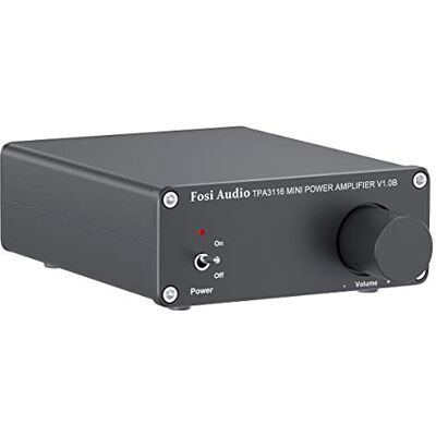 Fosi Audio V1.0B Altavoz Amplificador Estéreo 50W x 2, Amplificador de Audio de 2 Canales Mini HiFi Clase D Integrado TPA3116 con Fuente de Alimentación de 19V, 4.74A Fosi Audio V1.0B Altavoz Amplificador Estéreo 50W x 2, Amplificador de Audio de 2 Canales Mini HiFi Clase D Integrado TPA3116 con Fuente de Alimentación de 19V, 4.74A