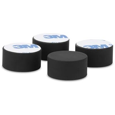 Dynavox amortiguadores de elastómero de silicona EDZ-20, juego de 4, absorbentes antivibración universales para equipos HiFi, altavoces, amplificadores, subwoofers, PC y tocadiscos, adhesivo 3M, negro Dynavox amortiguadores de elastómero de silicona EDZ-20, juego de 4, absorbentes antivibración universales para equipos HiFi, altavoces, amplificadores, subwoofers, PC y tocadiscos, adhesivo 3M, negro