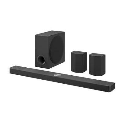 LG S95AR Barra de Sonido 9.1.5 con Dolby Atmos y DTS:X, 810W de Potencia, Subwoofer Inalámbrico y Altavoces Traseros, Audio de Alta Resolución (Hi-Res), Bluetooth, IA Ready, Negro LG S95AR Barra de Sonido 9.1.5 con Dolby Atmos y DTS:X, 810W de Potencia, Subwoofer Inalámbrico y Altavoces Traseros, Audio de Alta Resolución (Hi-Res), Bluetooth, IA Ready, Negro
