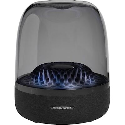 Harman Kardon Aura Studio 4, altavoz Bluetooth para casa, con cúpula transparente, iluminación ambiental con cinco patrones de efecto diamante, sonido potente, negro Harman Kardon Aura Studio 4, altavoz Bluetooth para casa, con cúpula transparente, iluminación ambiental con cinco patrones de efecto diamante, sonido potente, negro