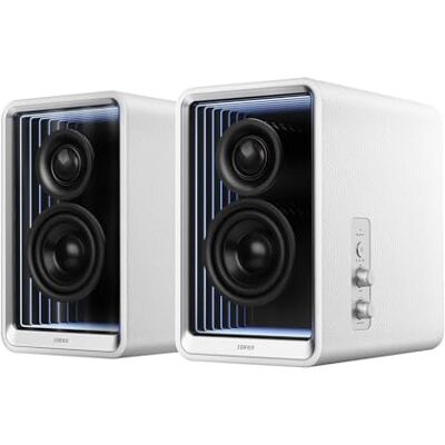 Edifier QR65 Altavoz de Monitor de diseño Activo (70 W) con Efectos Luminosos RGB, 3 Puertos de Carga rápida USB TurboGaN y Salida de subwoofer, Color Blanco Edifier QR65 Altavoz de Monitor de diseño Activo (70 W) con Efectos Luminosos RGB, 3 Puertos de Carga rápida USB TurboGaN y Salida de subwoofer, Color Blanco