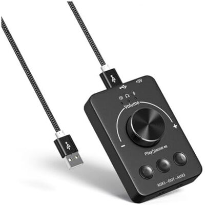Muuoeou Perilla de Control de Volumen USB Controlador de Altavoz de Computadora Multimedia Perilla de Ajuste Silenciamiento de una Tecla Bluetooth con Reproducción y Pausa Saltar Muuoeou Perilla de Control de Volumen USB Controlador de Altavoz de Computadora Multimedia Perilla de Ajuste Silenciamiento de una Tecla Bluetooth con Reproducción y Pausa Saltar