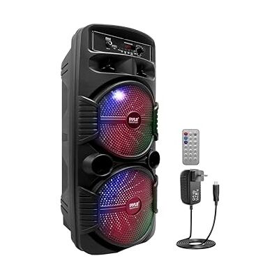Pyle Sistema de Altavoces, PA, 600W, Bluetooth, Portatil, Recargable, Interiores, Exteriores, Subwoofer de 8”, Tweeter de 1”, función de grabación, micrófono, Luces de Fiesta, Radio USB/SD, Negro Pyle Sistema de Altavoces, PA, 600W, Bluetooth, Portatil, Recargable, Interiores, Exteriores, Subwoofer de 8”, Tweeter de 1”, función de grabación, micrófono, Luces de Fiesta, Radio USB/SD, Negro
