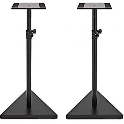 gear4music Soportes de Altavoz para Monitores de Estudio, Par Ajuste de altura telescópico, patas de goma antideslizantes, para monitores de estudio y Hi-Fi, carga 18kg gear4music Soportes de Altavoz para Monitores de Estudio, Par Ajuste de altura telescópico, patas de goma antideslizantes, para monitores de estudio y Hi-Fi, carga 18kg