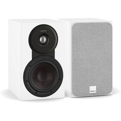 Dali SONIK 1 Par de altavoces de estantería ultracompacto de 2 vías con cúpula de tejido de 29 mm, membrana de fibra de madera Clarity Cone™ de 5¼″ y tecnología SMC™, color blanco Dali SONIK 1 Par de altavoces de estantería ultracompacto de 2 vías con cúpula de tejido de 29 mm, membrana de fibra de madera Clarity Cone™ de 5¼″ y tecnología SMC™, color blanco