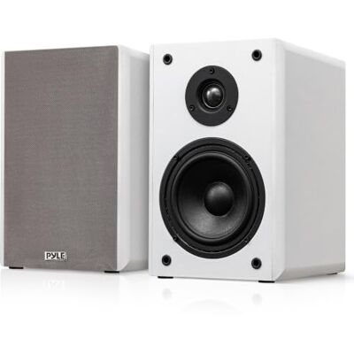 Pyle Altavoces de estantería de 6.5 Pulgadas, par de Altavoces de estantería con Cable con Soportes de Montaje en Pared, Cine en casa HiFi de 2 vías con Cono de Papel, Tweeter de cúpula Suave, diseño Pyle Altavoces de estantería de 6.5 Pulgadas, par de Altavoces de estantería con Cable con Soportes de Montaje en Pared, Cine en casa HiFi de 2 vías con Cono de Papel, Tweeter de cúpula Suave, diseño