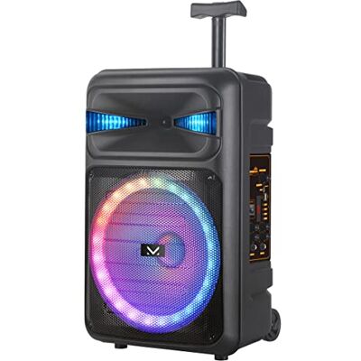 Majestic Fire T5 Trolley Bluetooth 5.0, Luces LED Multicolor, entradas USB/MicroSD/AUX-IN/Mic, Micrófono, Mando a Distancia, Batería Recargable, Función TWS, Asa y Ruedas de Transporte Majestic Fire T5 Trolley Bluetooth 5.0, Luces LED Multicolor, entradas USB/MicroSD/AUX-IN/Mic, Micrófono, Mando a Distancia, Batería Recargable, Función TWS, Asa y Ruedas de Transporte